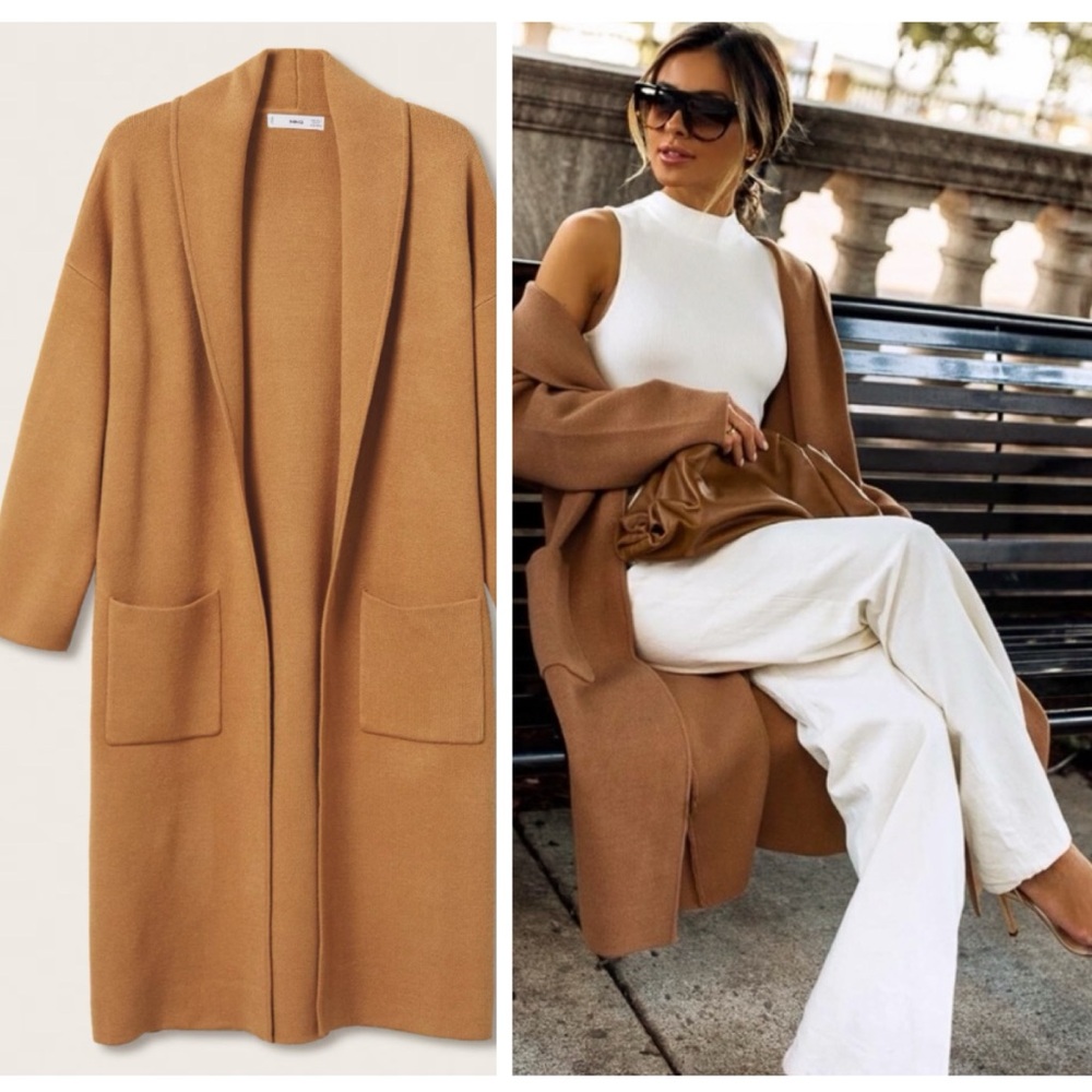 Mango Tan Longline Coat